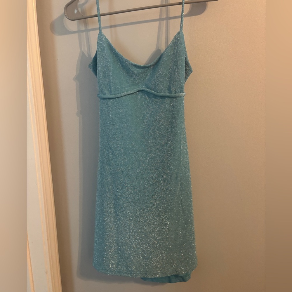 Sparkly Blue Size 4 Princess Polly Mini Dress